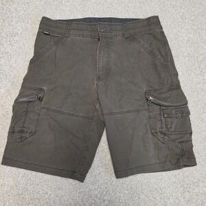 Kuhl Ambush Cargo Shorts Mens 34 Brown Hiking Vintage Patina Dye 11" Inseam